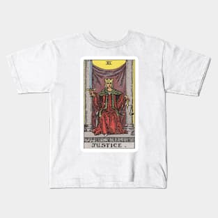 Justice, Raider Waite Tarot, Divination Tarot Kids T-Shirt